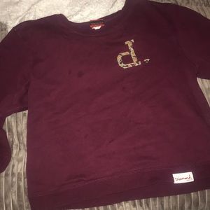 Diamond supply co maroon pullover